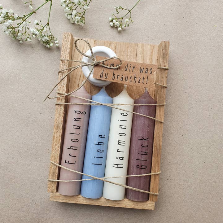 isaMi - Venta al por mayor Velas cónicas/candeleros - Set de velas «Llévate lo que necesites» azul | cumpleaños