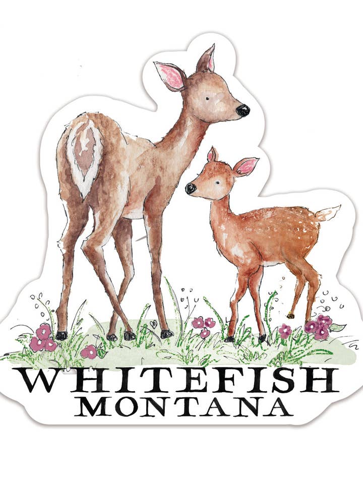 Whitefish Montana Deer Sticker for wholesale by Lizzy & Grace