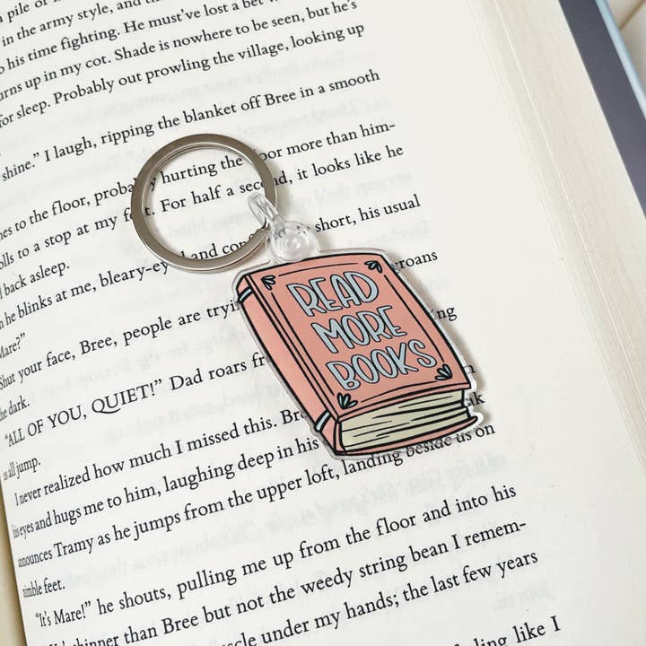 Read More Books keychain for wholesale by The Peachy Polka Dot