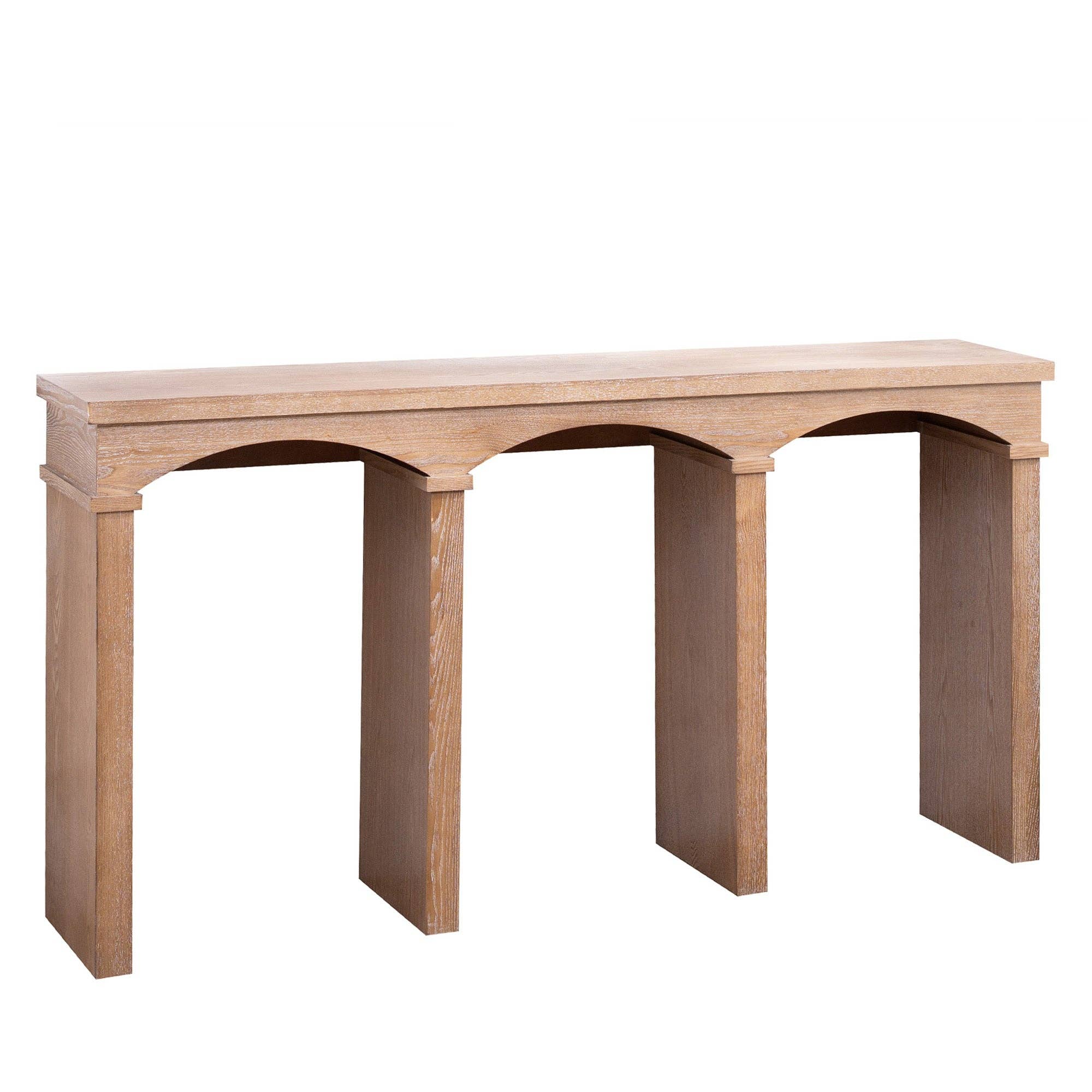 39F Inc. - Wholesale Console Table - Rustic 60" Archway Console Table - Natural Wood7