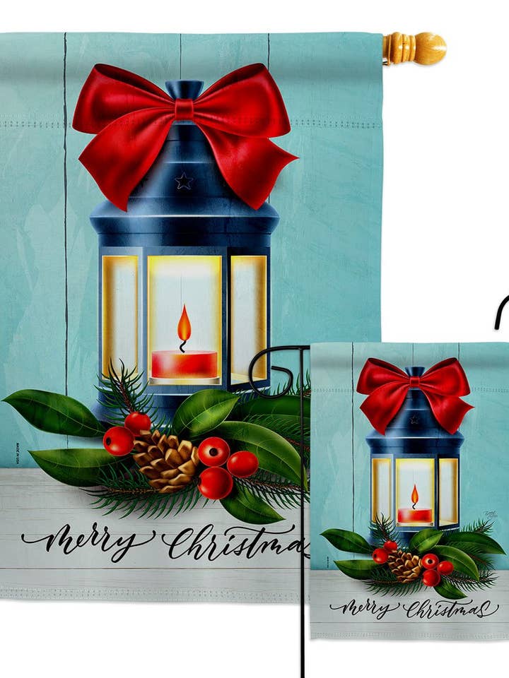Christmas Lantern Wintertime Decor Flag for wholesale by Two Group Flag Co