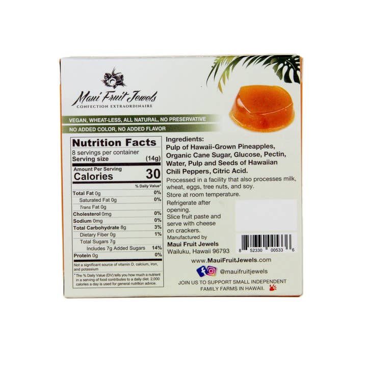 Maui Fruit Jewels – Großhandel Marmelade/Gelee – Hawaiianische Chili-Pfeffer-Ananas-Fruchtpaste