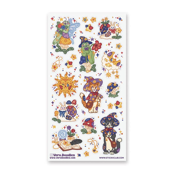 Whimsical Critter Coven Sticker Sheet for wholesale by STICKII