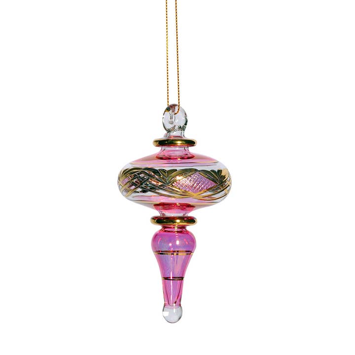 Den sjätte prydnaden rosa för wholesale av Unique Glass Ornaments