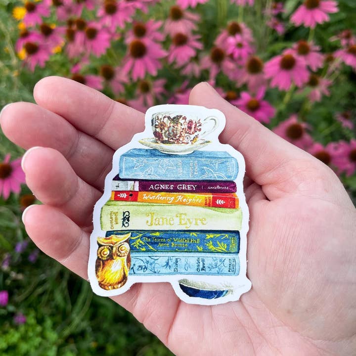 Hen and Chick Art - Wholesale Sticker - Bronte Sisters Book Stack Sticker4