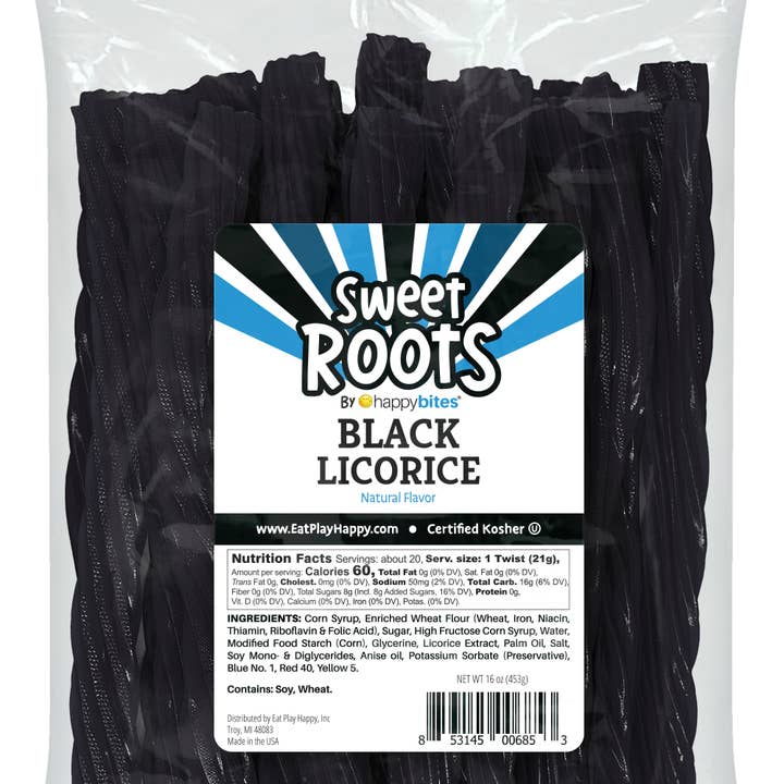 Eat Play Happy, Inc - Vente Réglisse - Réglisse noire Sweet Roots (16 oz)