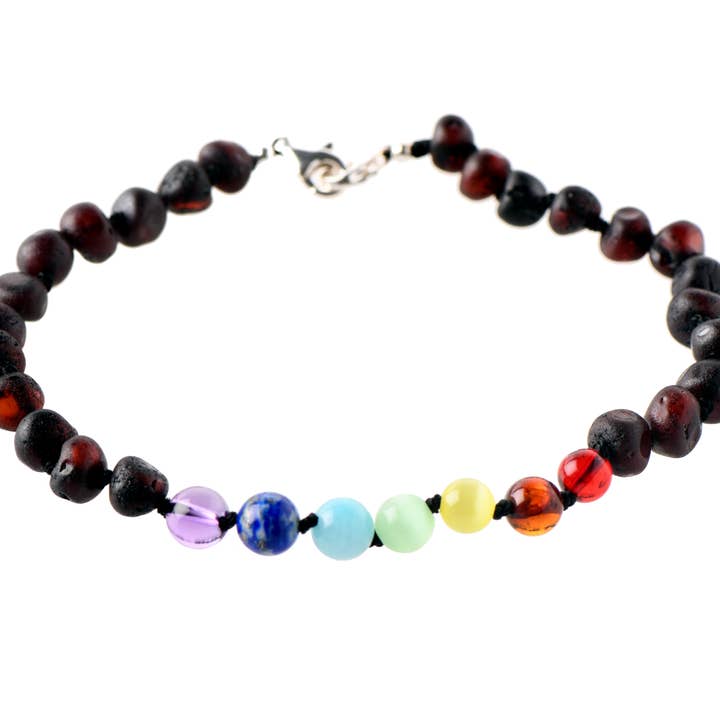 Amber and Chakra Anklet for wholesale by The Natural Amber