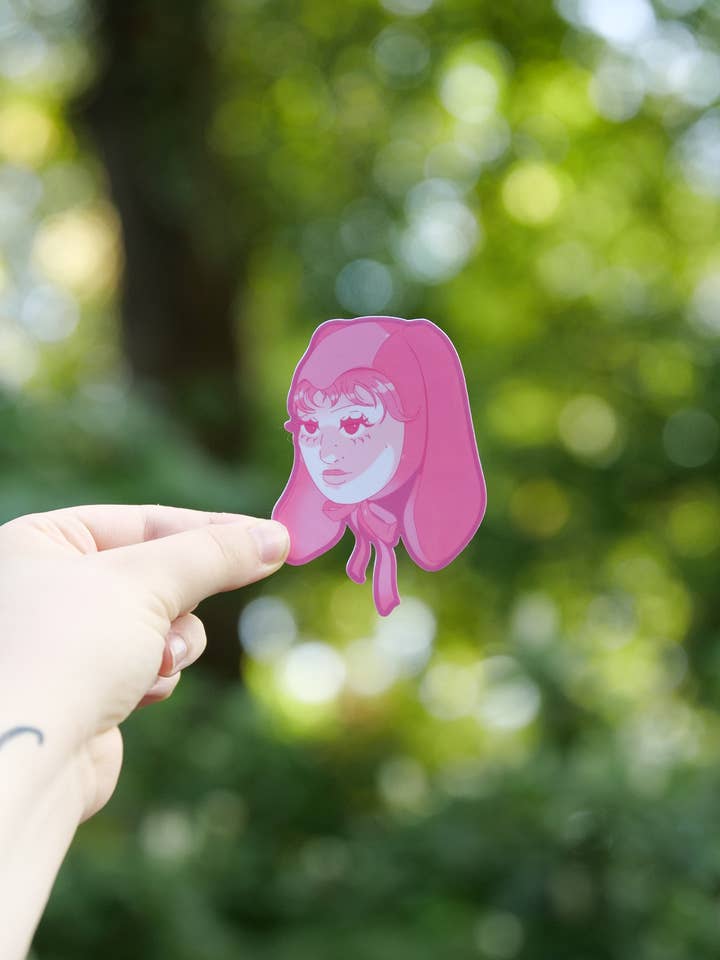 Coquette Bunny Girl Sticker for wholesale by megoogs draws