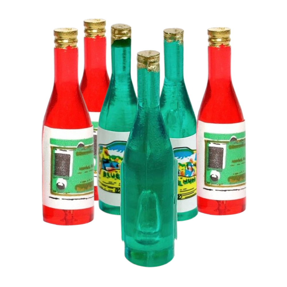 Factory Direct Craft - Wholesale Tafelbladdecoratie - Miniatuur wijnfles 1-1/4" voor poppenhuis (set van 6)3