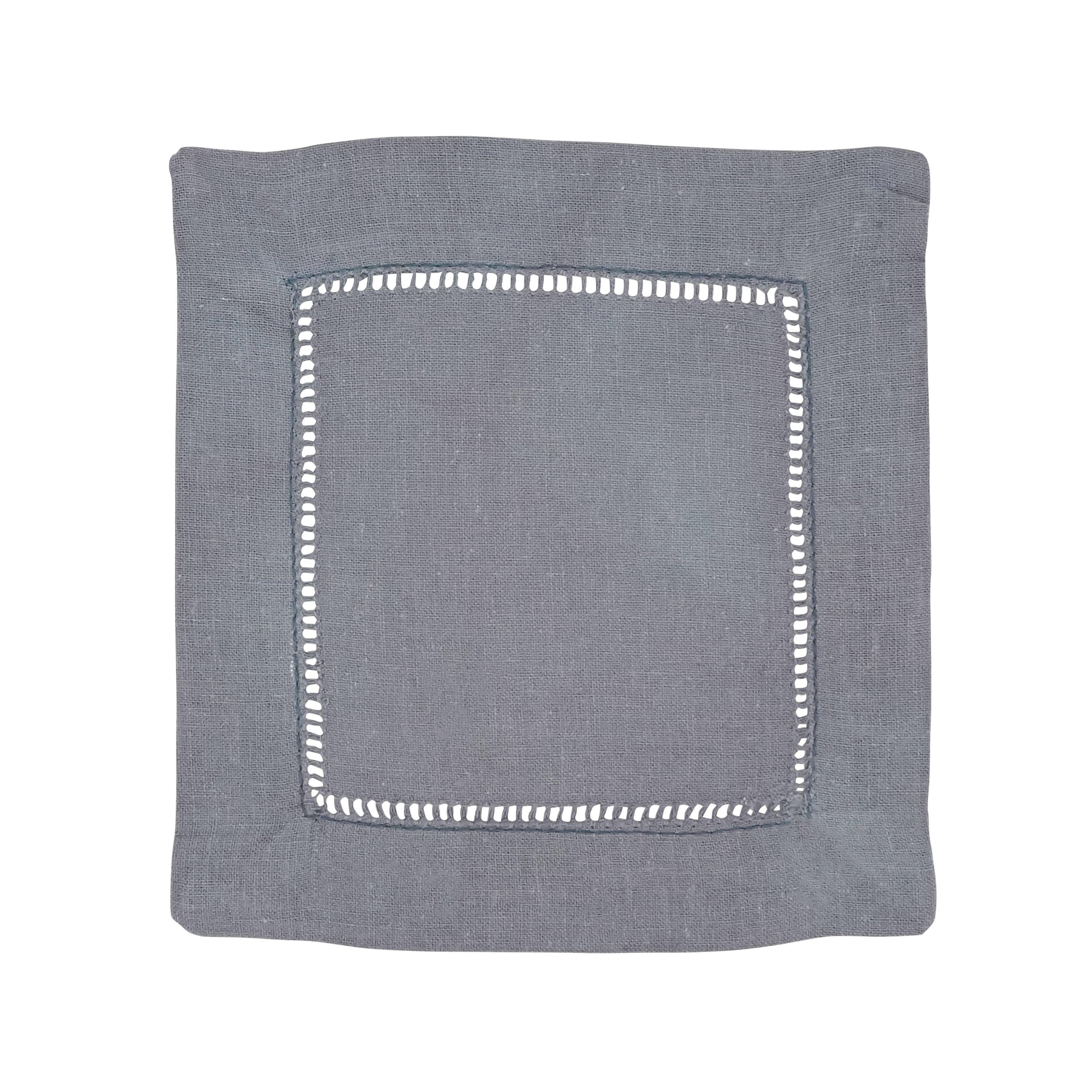 Saro Lifestyle - Wholesale Dinner & Cloth Napkin - Linen Blend Hemstitched Cocktail Napkin8