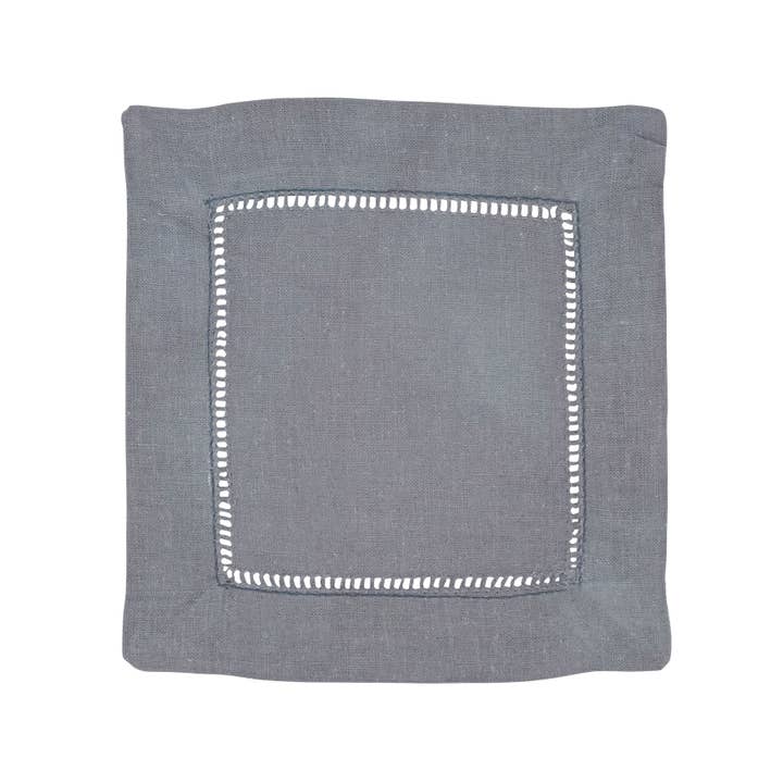 Saro Lifestyle - Wholesale Dinner & Cloth Napkin - Linen Blend Hemstitched Cocktail Napkin8