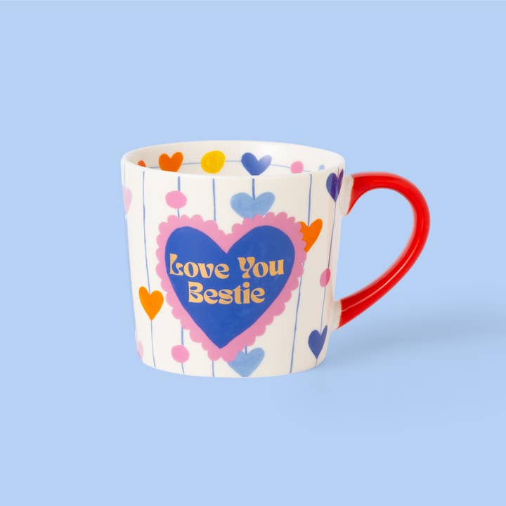 Heart Strings Love You Bestie Mug for wholesale by Eleanor Bowmer