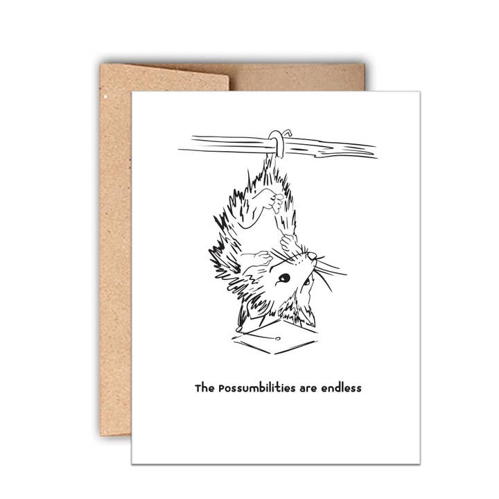 Carte typographique The Possumbilities are Endless Graduation pour la vente par Stack Paper Press