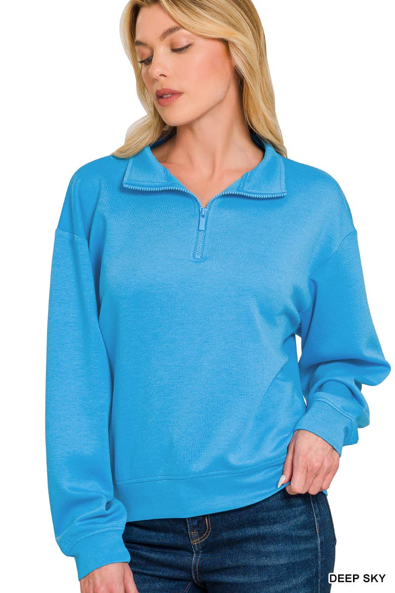 Vanilla Monkey - Wholesale Sweatshirt - Women's - Scuba Half Zip Pullover Sweatshirts3