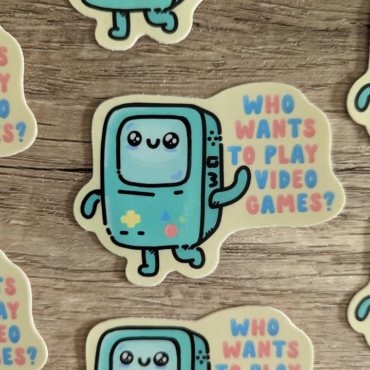 Sadsquatch - Wholesale Sticker - BMO Video Games - Cute Adventure Time Vinyl Sticker