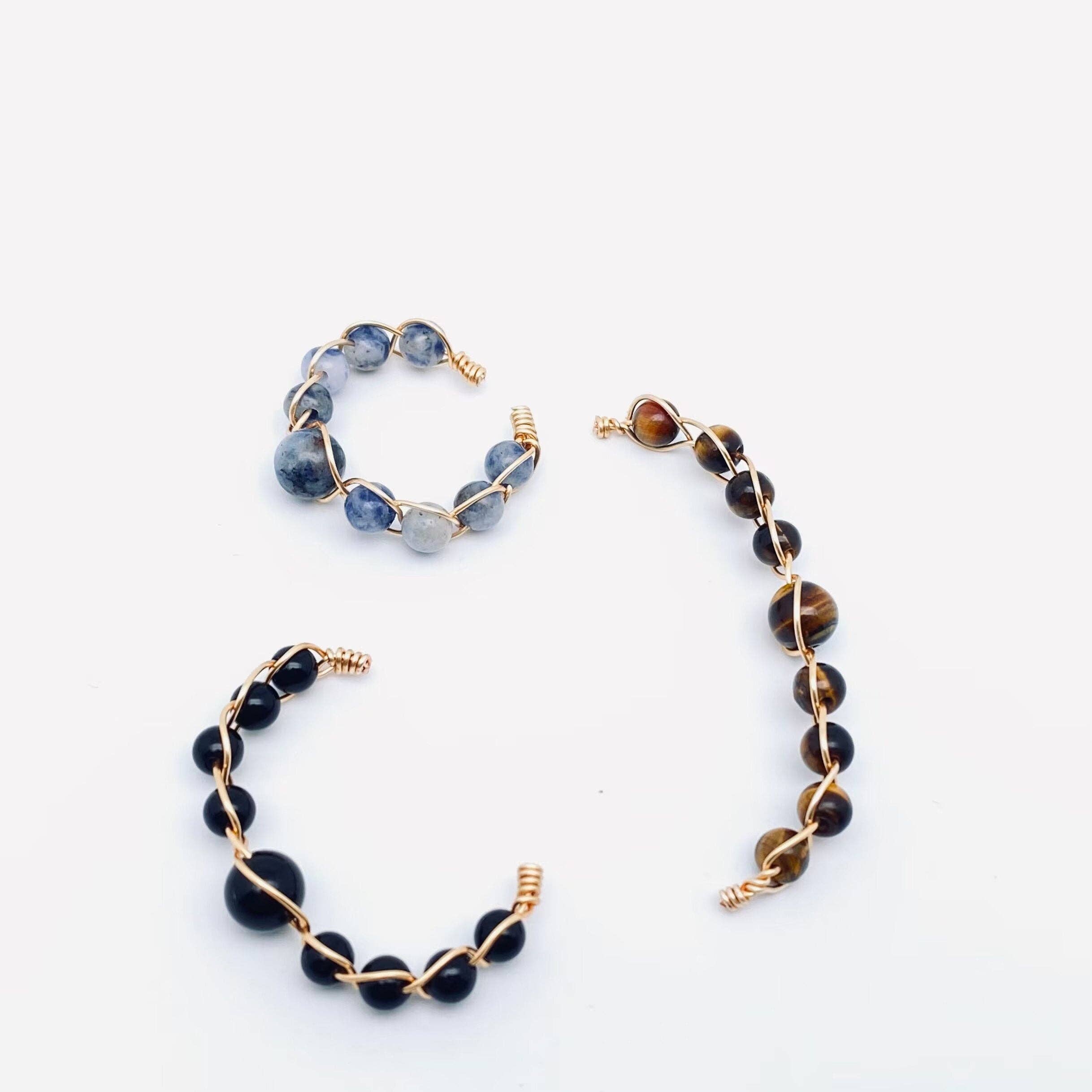 Mio Queena - Wholesale Cocktail/Statement Ring - Copper Wire Hand-woven Natural Stone Adjustable Ring22