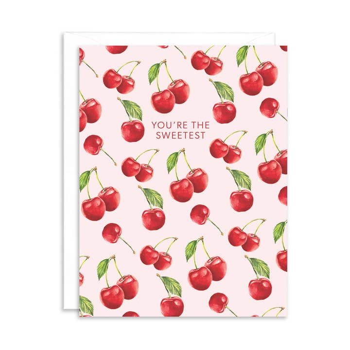 You're the Sweetest Cherry Greeting Card for wholesale by Paper Betty