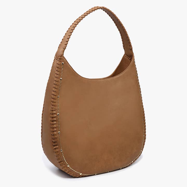 Jen & Co. - Wholesale Shoulder Bag - Women's - M2426 Leslie Studded Whipstitch Hobo9