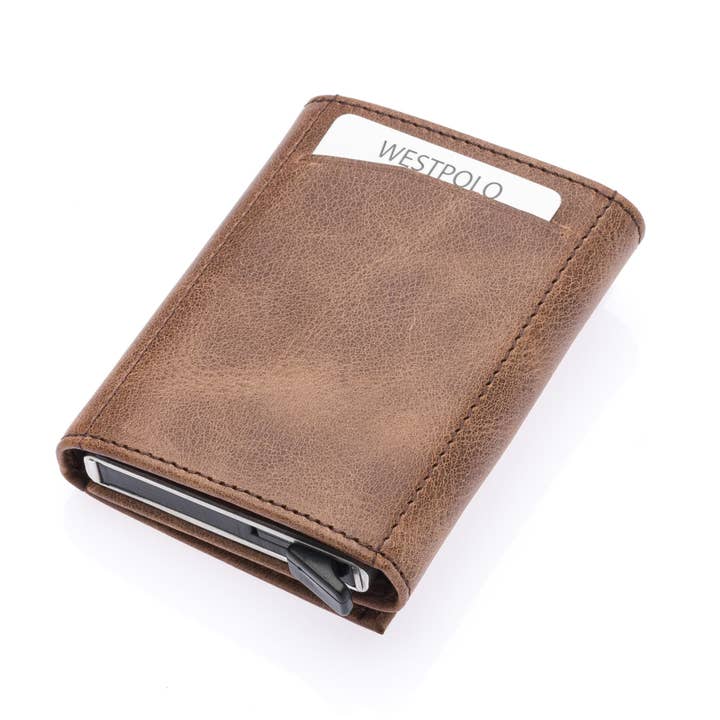 Westpolo Safari Unisex Genuine Leather Wallet - Cappuccino for wholesale by WESTPOLO