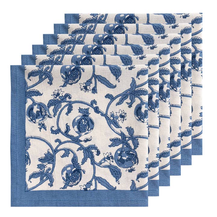 Granada Cornflower Blue Napkins - Set of 6 for wholesale by Caravan Home