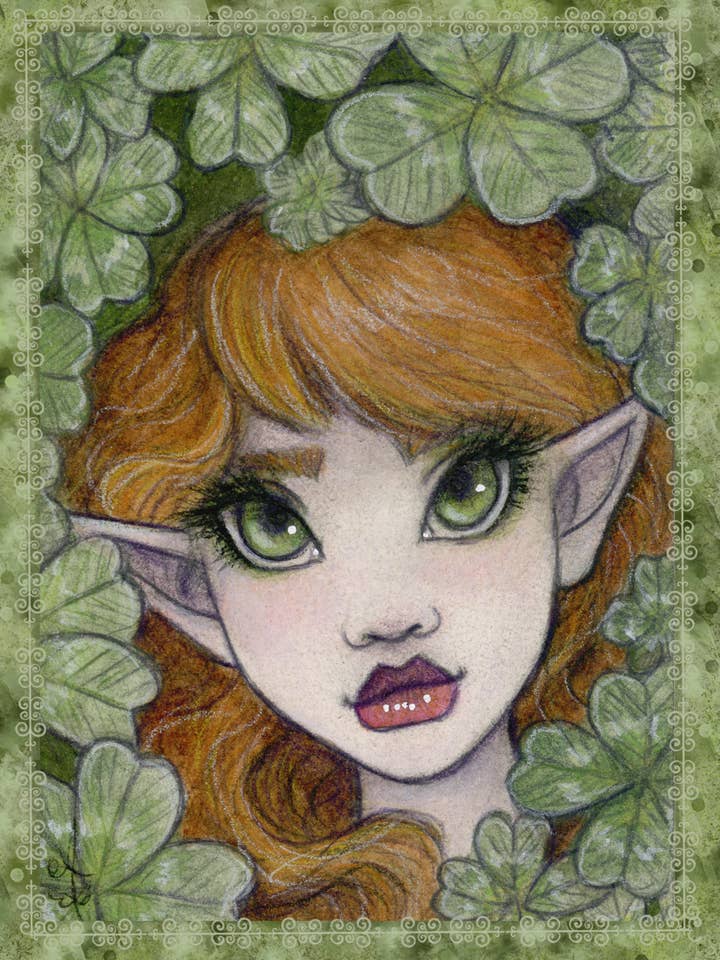 St Patrick's Day Faerie Fairy 1 Sticker for wholesale by Faeries of Glittering Glen