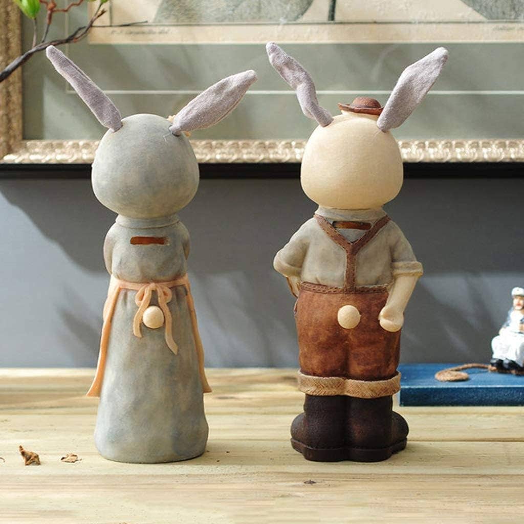 Vagabond Vintage - Wholesale Decorative Figurine - Resin Bunny Couple Coin Banks2