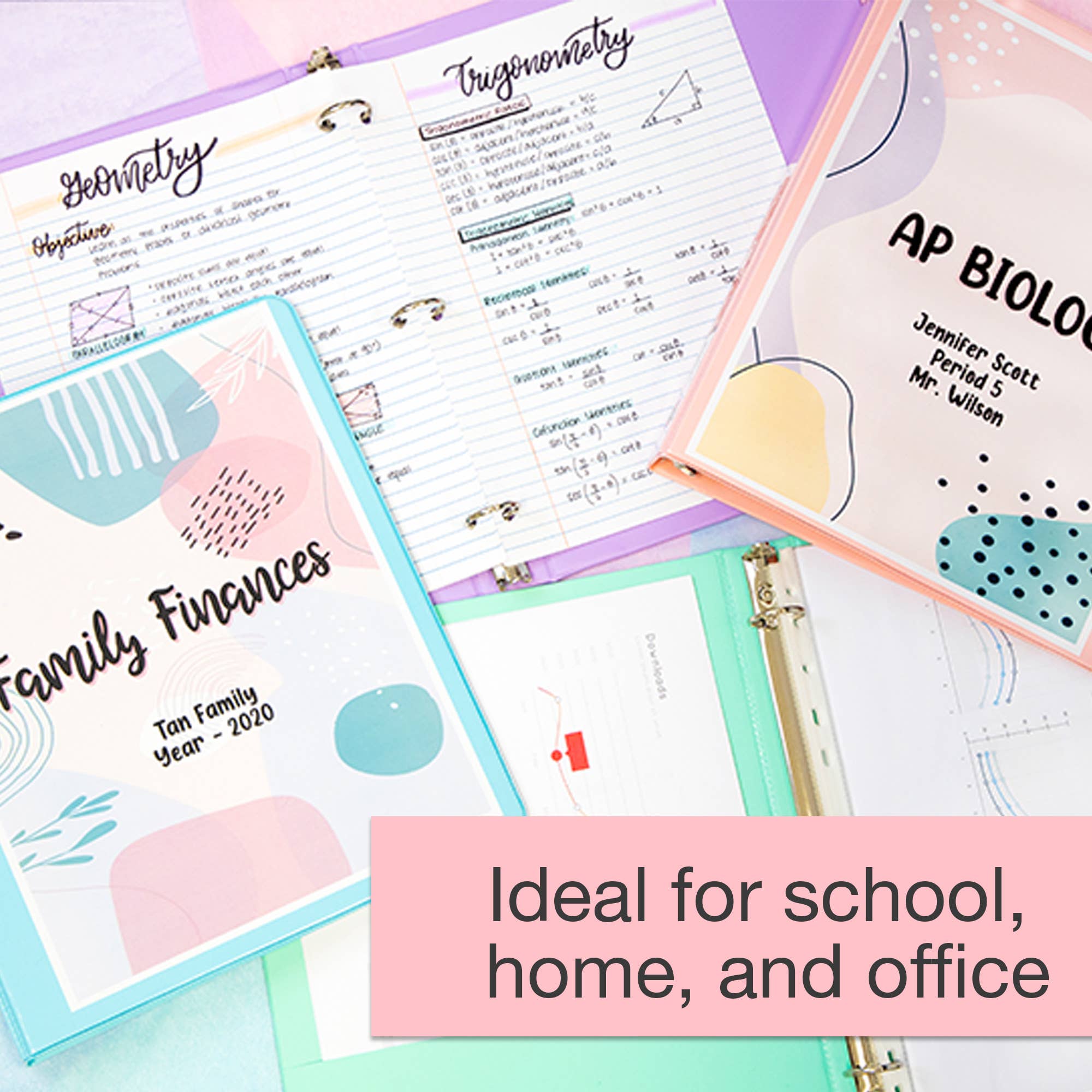 BAZIC Products - Wholesale Binder - Binder View 1" Asst. Pastel Color 3-Ring w/ 2-Pockets3