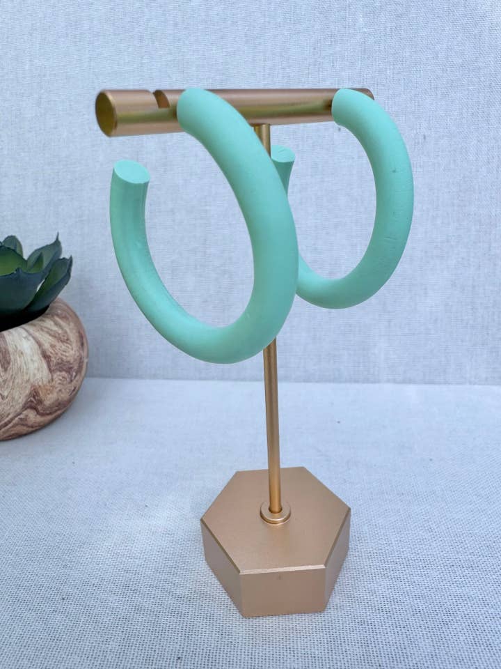 Mermaid Mint Hoops for wholesale by Clay By Kass