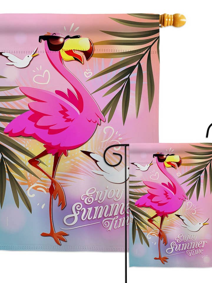 Drapeau de décoration d'oiseaux animaux flamants roses d' pour la vente par Two Group Flag Co