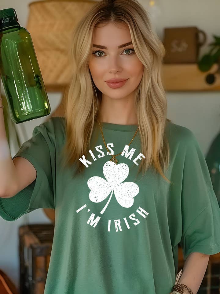 Kiss Me I'm Irish Tee – Comfort Colors for wholesale by Rainwater Designs