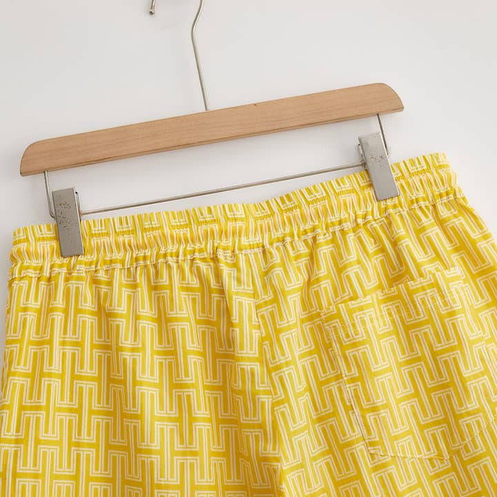 Hugh & Main - Wholesale Shorts - Men's - Yellow Monogram Shorts5