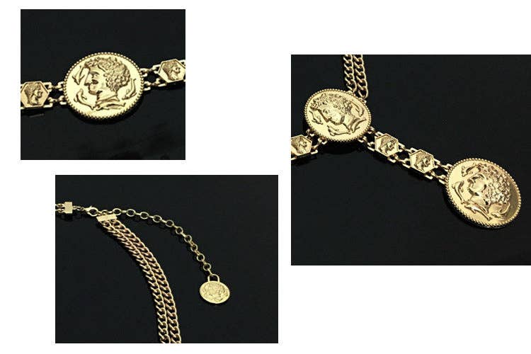 Gold Coins Tassel Waist Chains WA0227 for wholesale on Faire1
