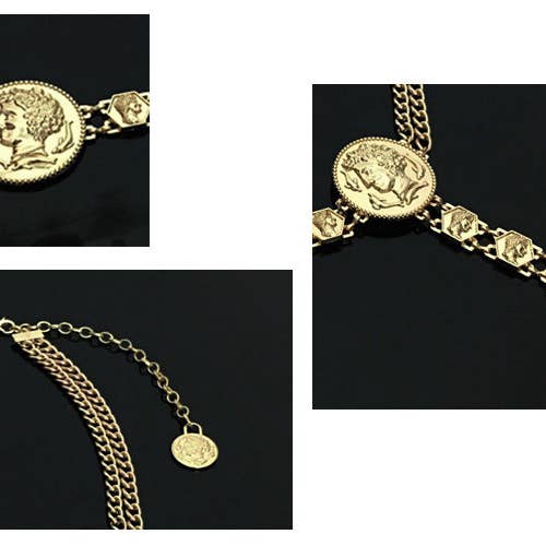 Gold Coins Tassel Waist Chains WA0227 for wholesale on Faire1