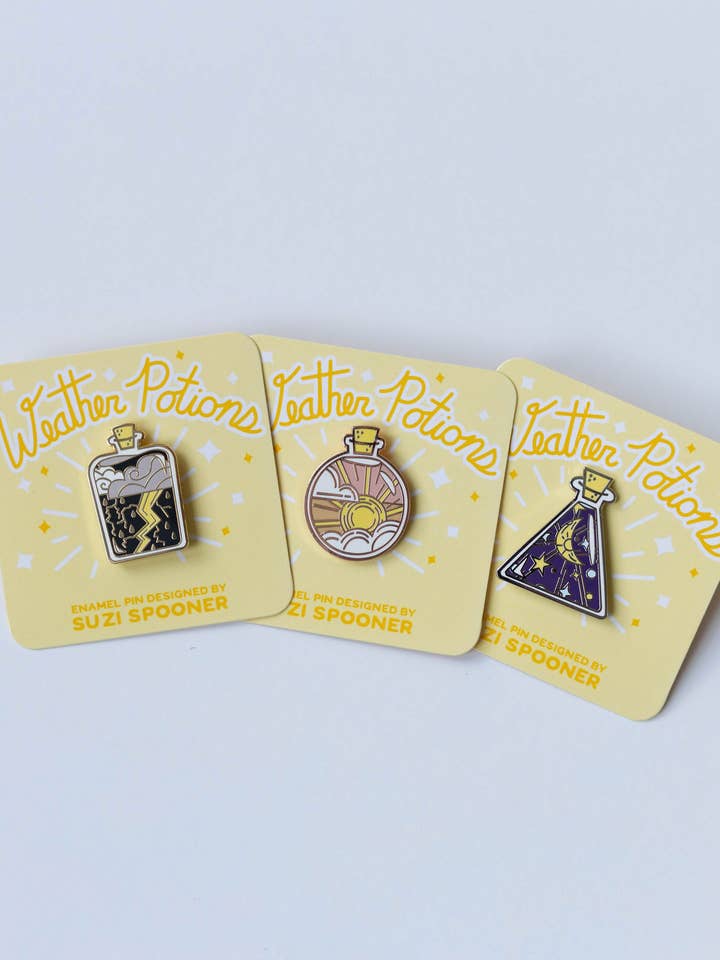 Weather Potion Hard | Enamel Pins for wholesale by Suzi Spooner Illustration