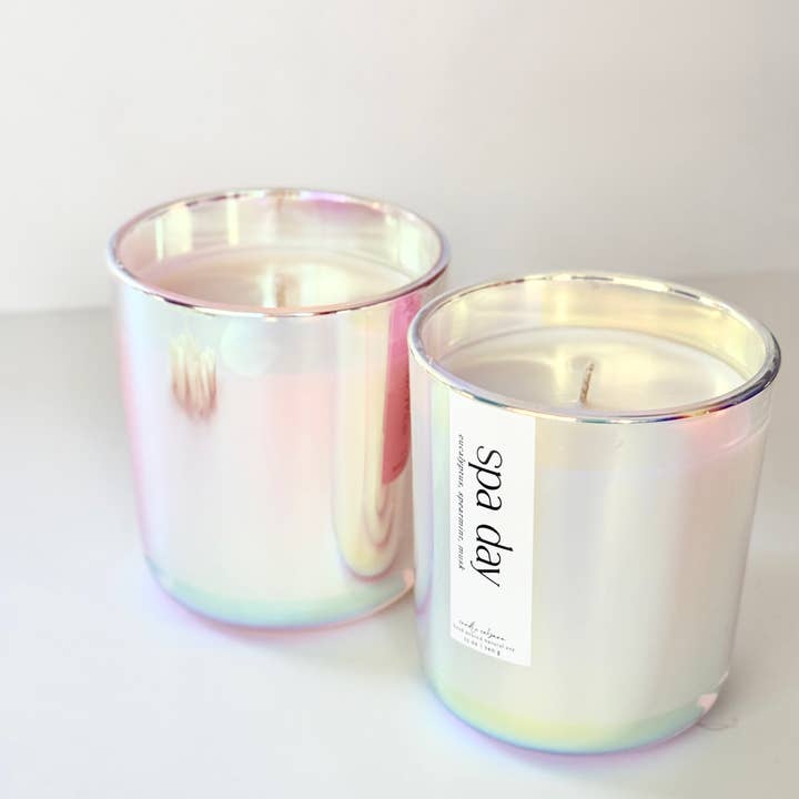 12 oz Iridescent Prism Vessel - 100% Natural Soy Candle for wholesale by Candle Cabana