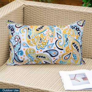 Broyhill Sit On The Porch Indigo & White Outdoor Throw Pillow
