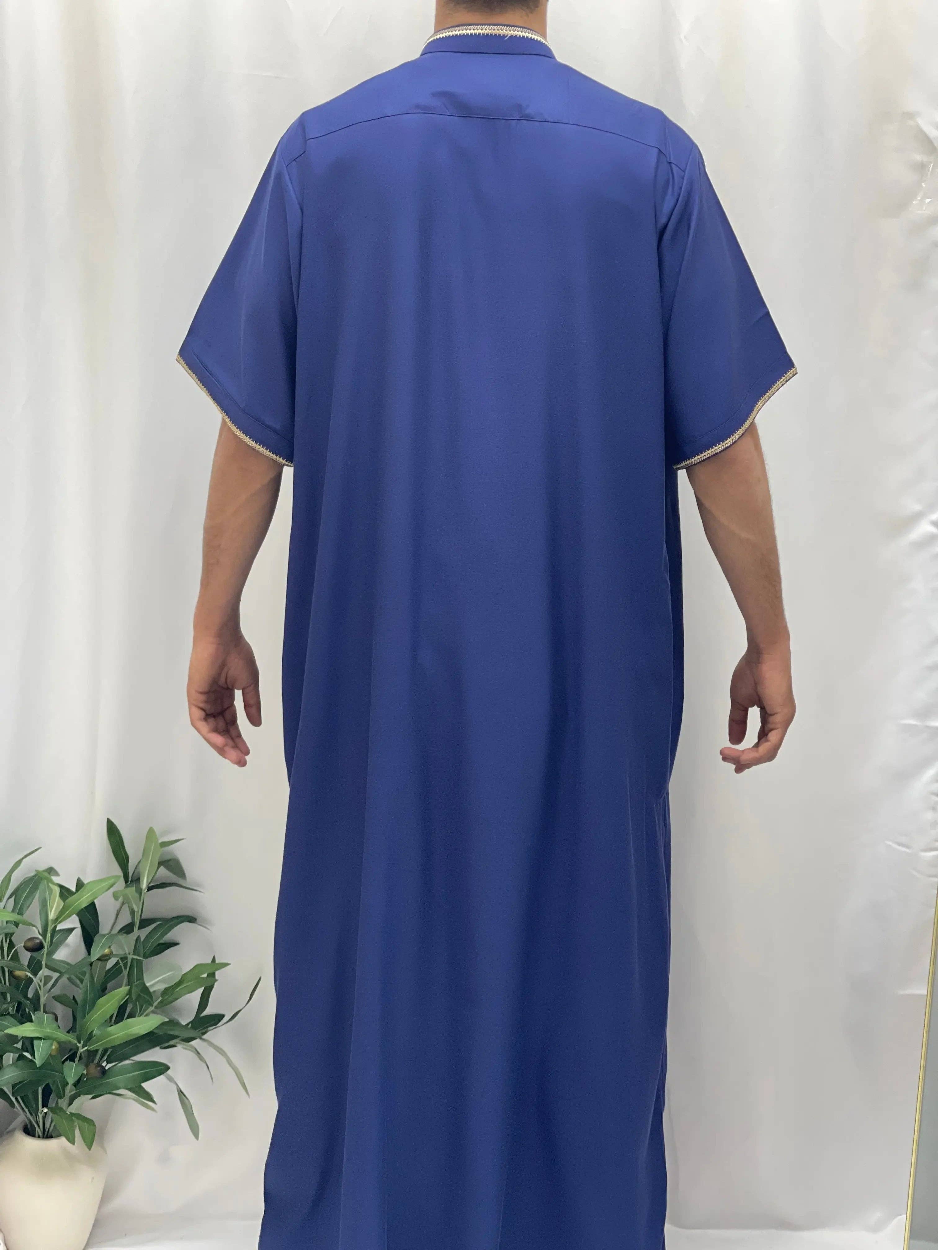 Palestinian Elegance - Wholesale  - Timeless Elegance: Men's Durable Kaftan Thobe with Gold Details13