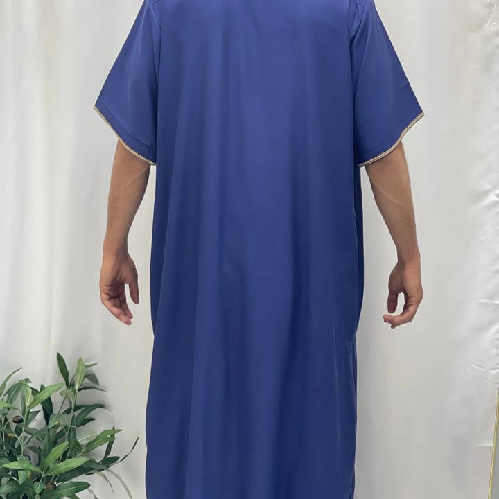 Palestinian Elegance - Wholesale - Timeless Elegance: Men's Durable Kaftan Thobe with Gold Details13