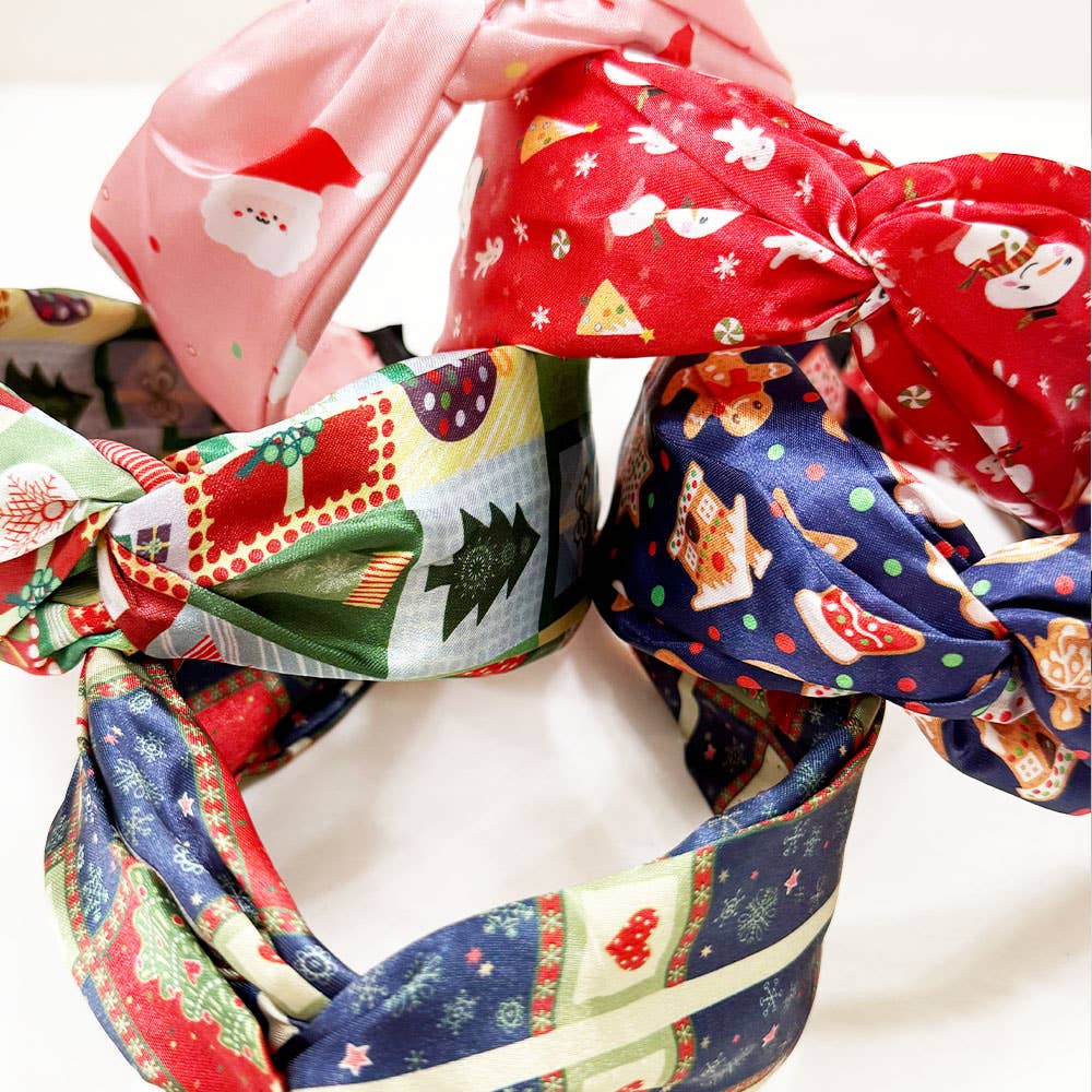 MIX COLOR Christmas Theme Satin Headband for wholesale on Faire4