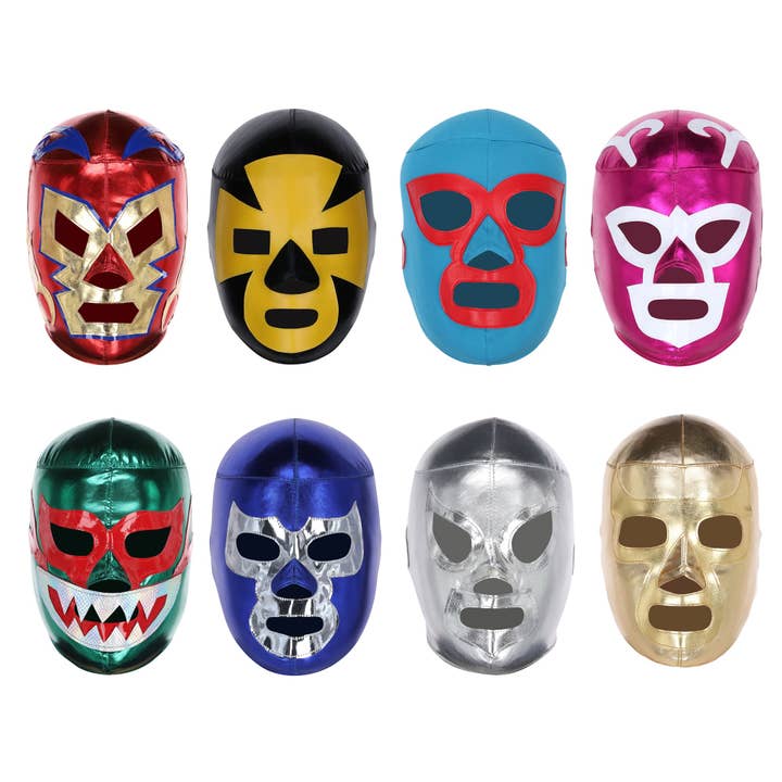 Three Mask - Wholesale Costume - Unisex - Lucha Libre Party Pack| 8x Mexican Luchador Wrestling Masks | Santo, Ramses, Tiburon, Dr. Wagner, Blue Demon, Nacho Libre, Espanto, Huracan Ramirez | Adult Pro-Fit