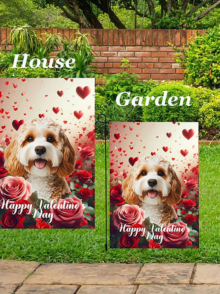 Cavapoo Blond - Drapeau de Maison Valentine pour la vente par Best of Breed Products