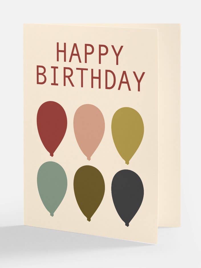Happy Birthday Balloons Greeting Card for wholesale by Norah + Company
