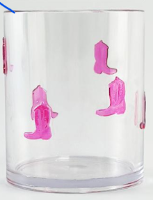Godinger - Wholesale Drinking Glass/Cup - Acrylic Pink Cowboy Boot Drinking Glass0
