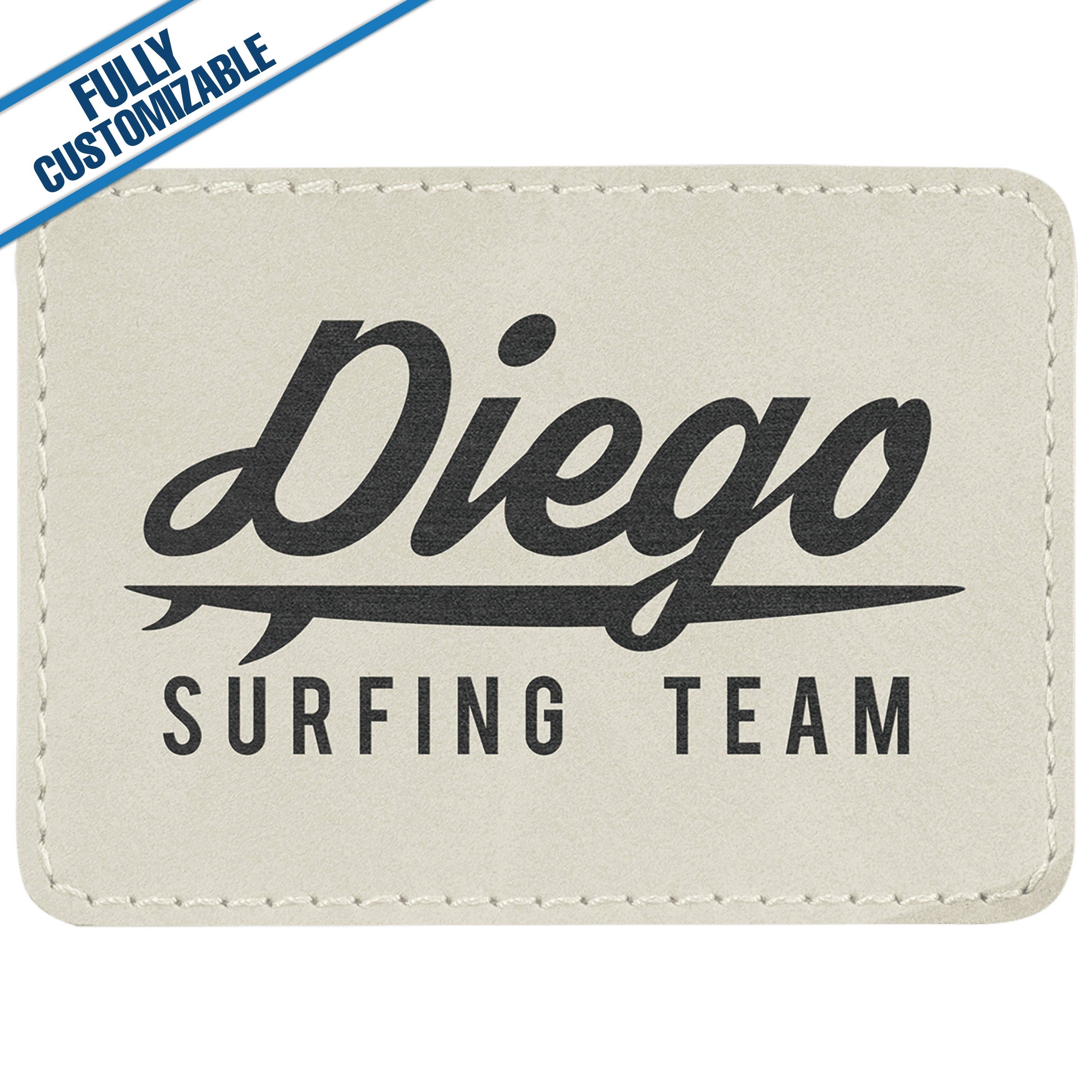 GiftWorksPlus - Wholesale Patch - Engraved Leatherette Rectangle Patch - Fully Customizable11