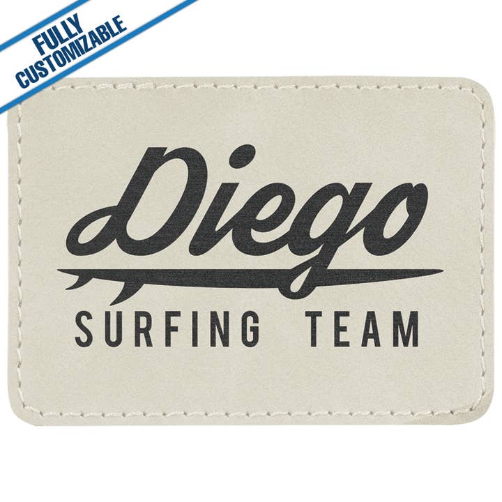 GiftWorksPlus - Wholesale Patch - Engraved Leatherette Rectangle Patch - Fully Customizable11