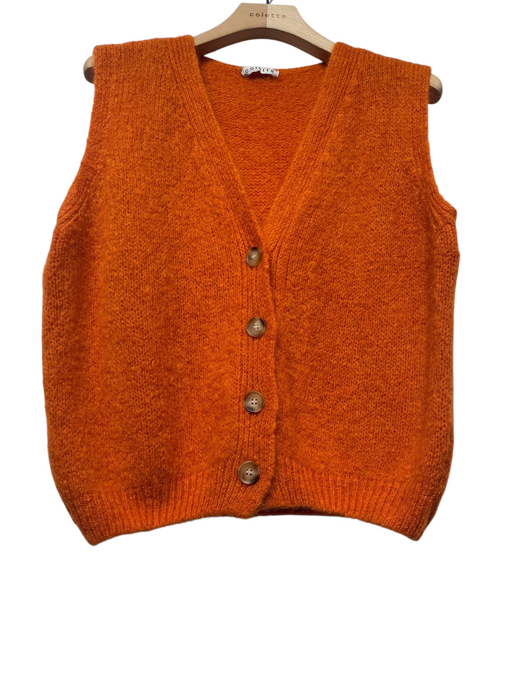 LINEN & COTTON HOUSE - Wholesale Sweater Vest - Women's - Sleeveless sweater with buttons 507136