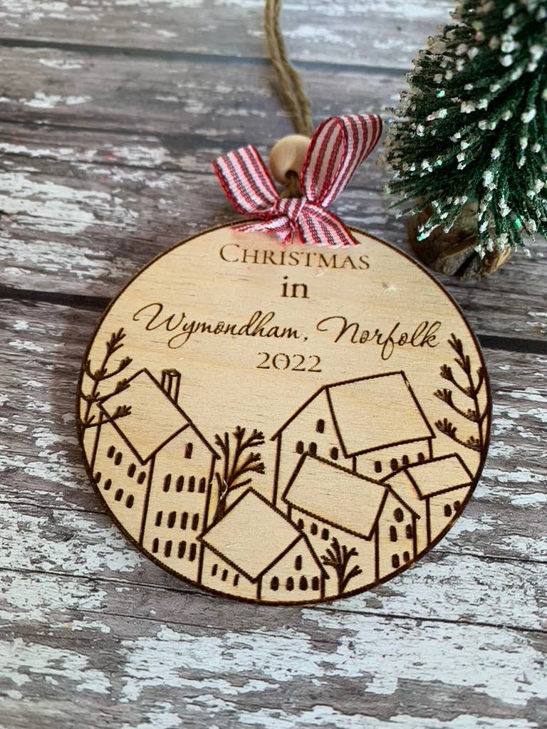 Suze Lake Designs – wholesale Christmas decoration – Personalised Town Christmas Tree Decoration 5