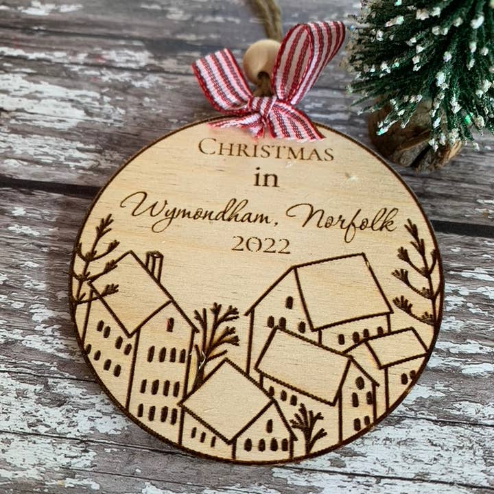 Suze Lake Designs – wholesale Christmas decoration – Personalised Town Christmas Tree Decoration 5