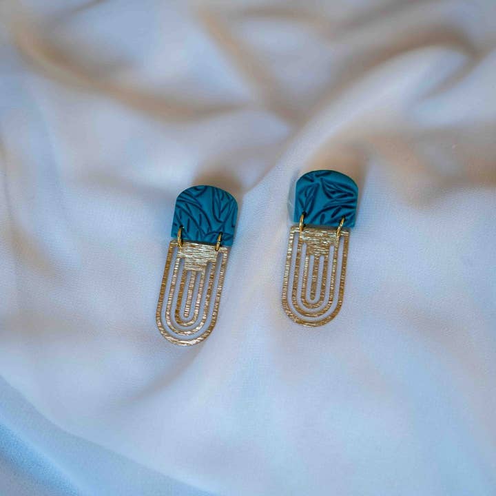 DUESTELLE ITALIA – Engroshandel Hængeøreringe og creoløreringe – Art deco øreringe i polymer ler med 18k guldbelagte komponenter4