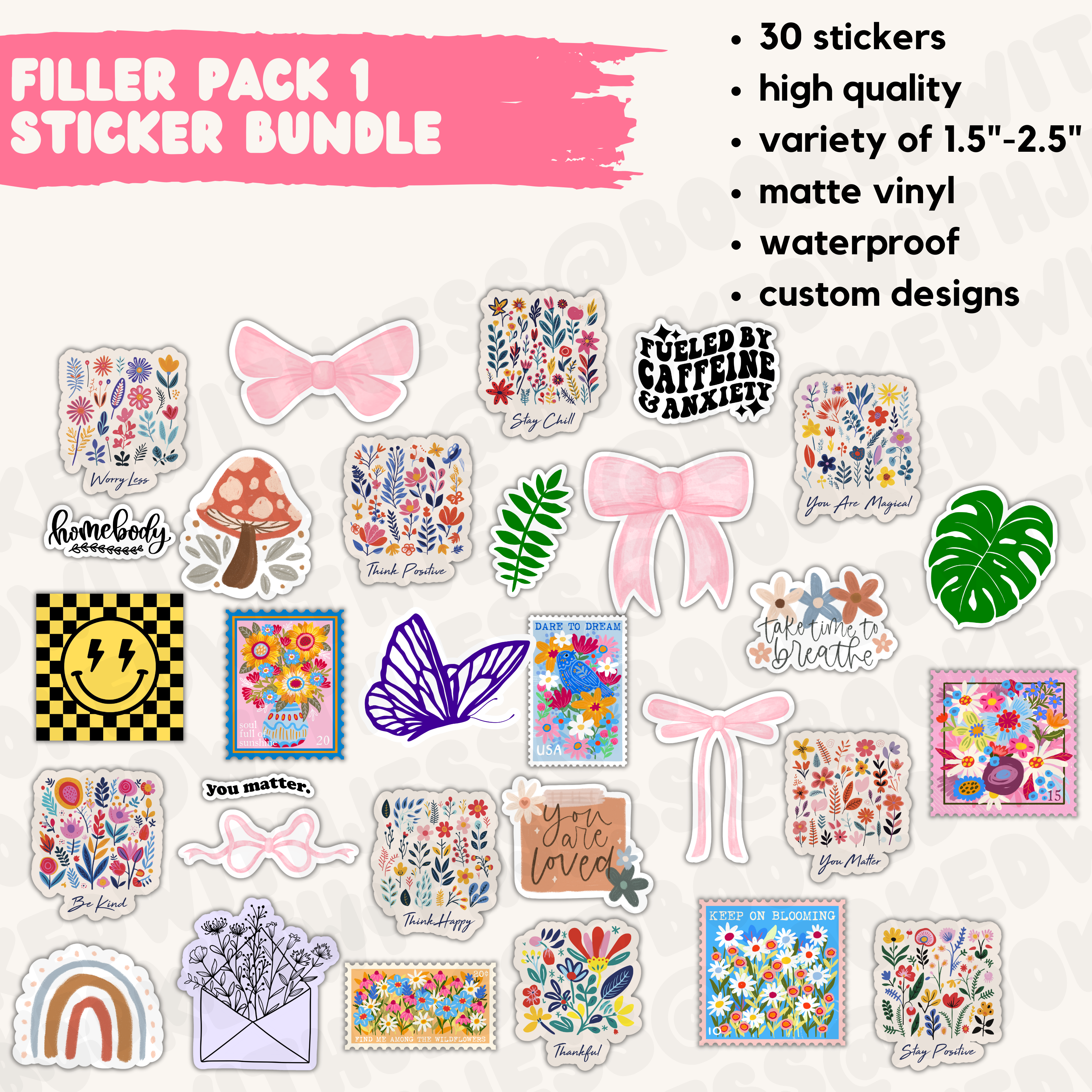 Booked with Jess - Wholesale Sticker - Bookish Sticker Pack8